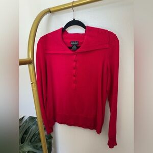 RAFAELLA RED COTTON SWEATER